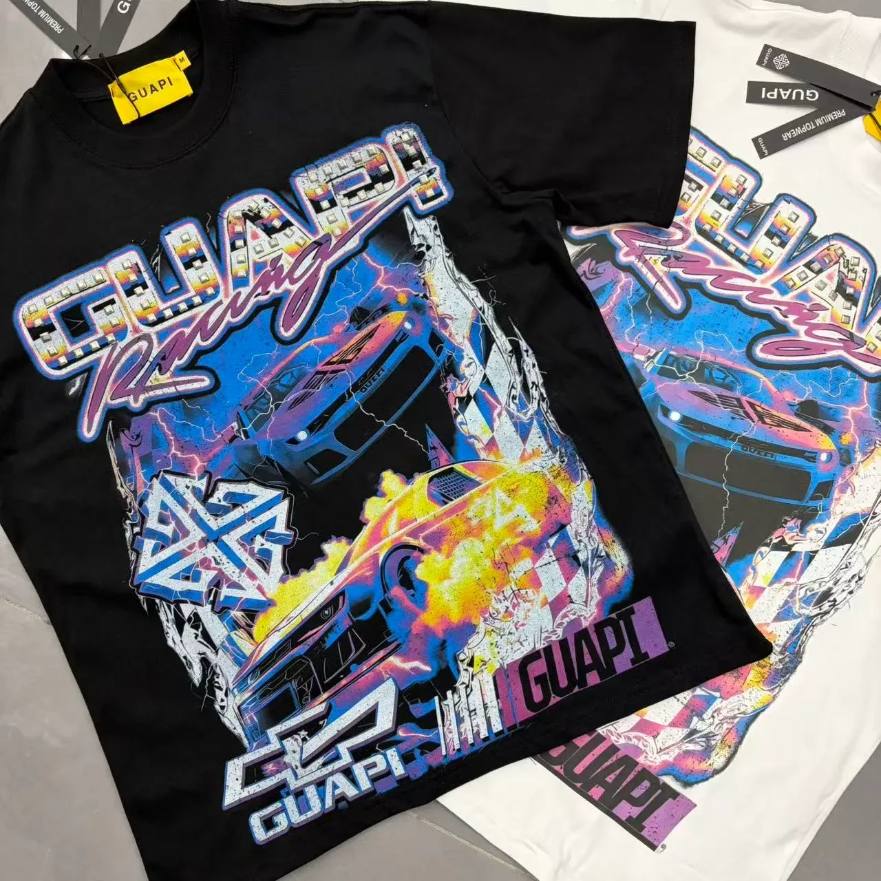 GUAPI Racing Graphic Print Oversized T-Shirt 3