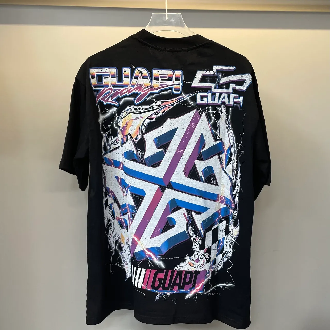 GUAPI Racing Graphic Print Oversized T-Shirt 4