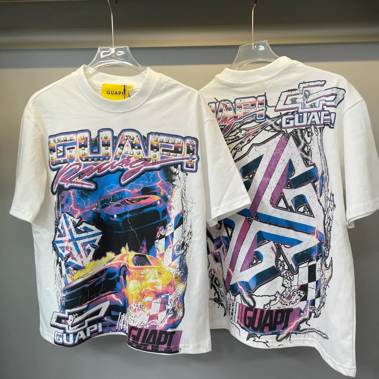 GUAPI Racing Graphic Print Oversized T-Shirt 12