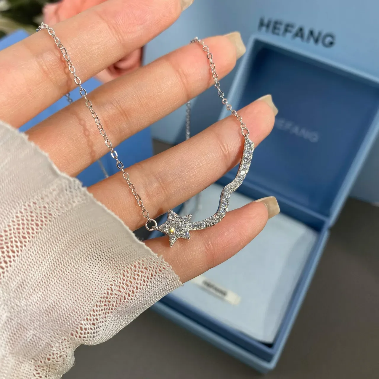 HEFANG Star Trail Pavé Necklace 8