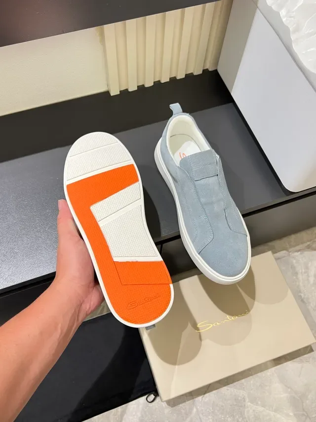 Light Blue Suede Slip-On Lifestyle Sneakers 4