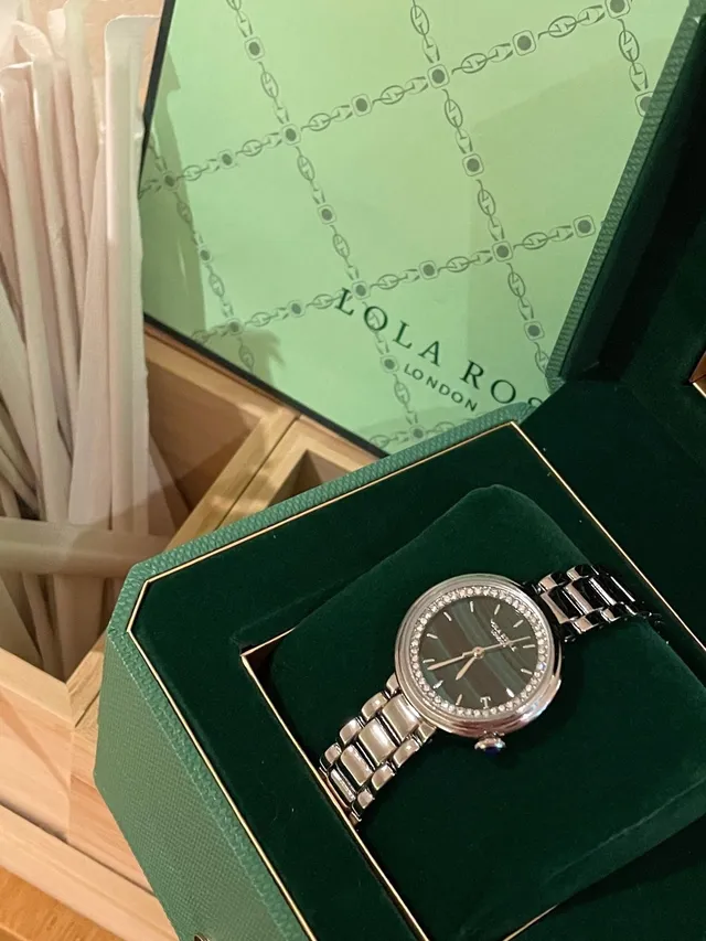 लोला रोज़ हरा मालाकाइट डायल Silver-Tone Quartz घड़ी 9