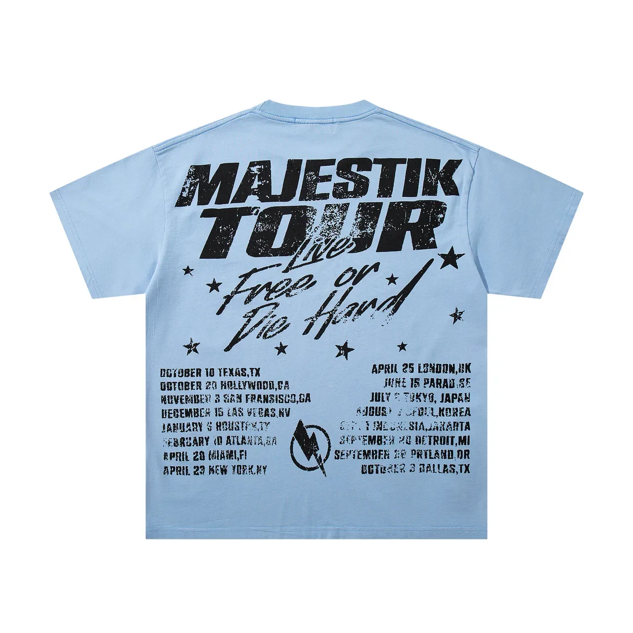 MAJESTIK Legends Racing Tour 浅蓝色图案印花T恤 3