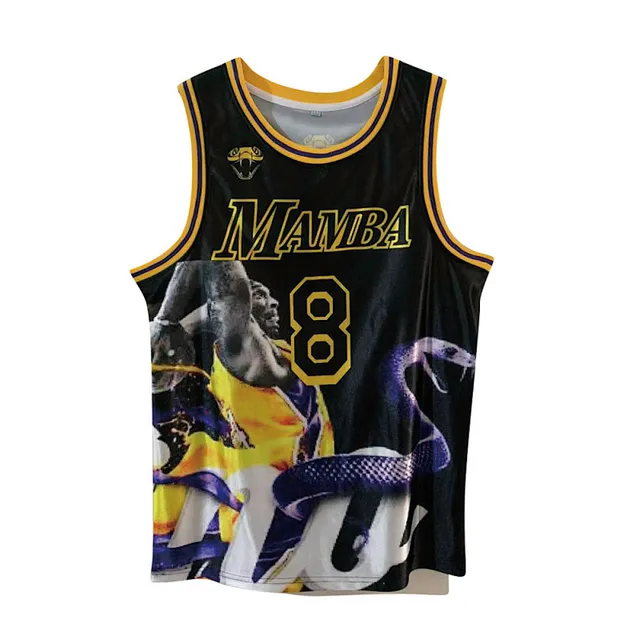 Mamba 8 कालो মাম্বा প্রিন্ট বাস্কেটবল জার্সি 2