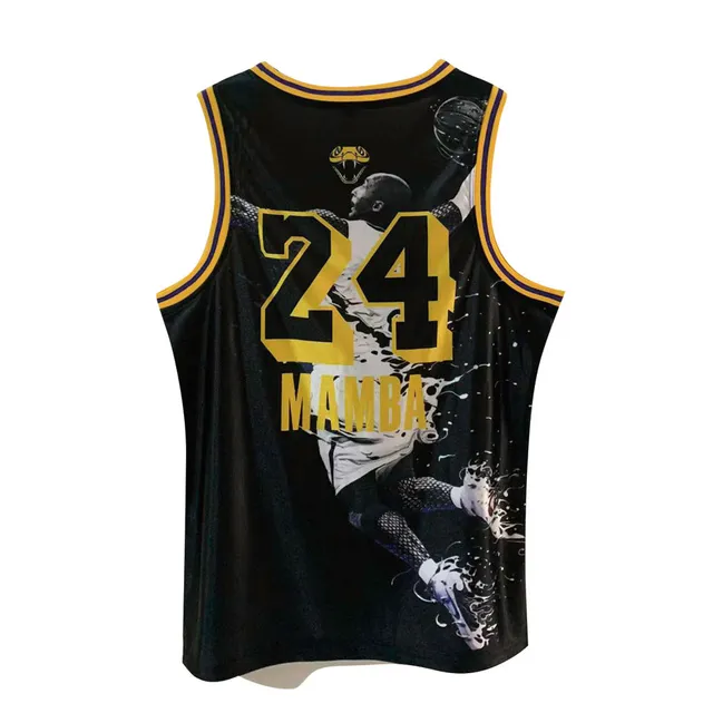Mamba 8 कालो মাম্বा প্রিন্ট বাস্কেটবল জার্সি 3