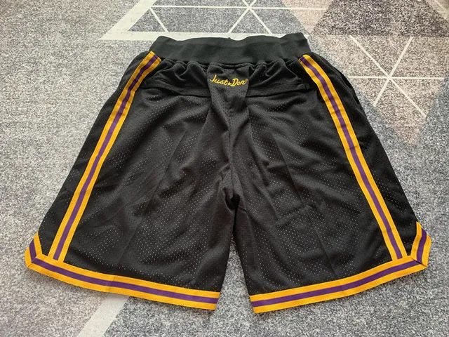 Mamba negro púrpura dorado malla shorts de baloncesto 4