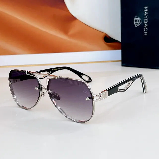 MAYBACH Blue Gold Angular Metal Frame Gradient Lenses Sunglasses 7
