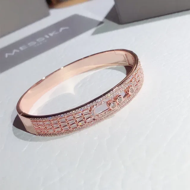 Messika Pavé Crystal Gold-Tone Rectangular Bracelet 2