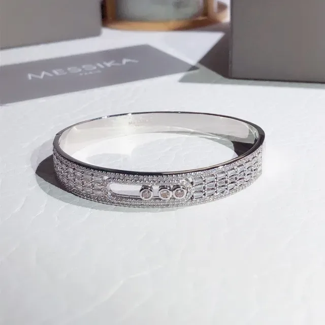 Messika Pavé Crystal Gold-Tone Rectangular Bracelet 8