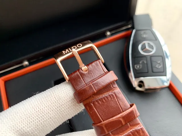 Mido Baroncelli गुलाबी सोने का टोन सफेद डायल यांत्रिक घड़ी 2