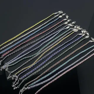 Colliers de Chaîne de Pierres Précieuses Multicolores