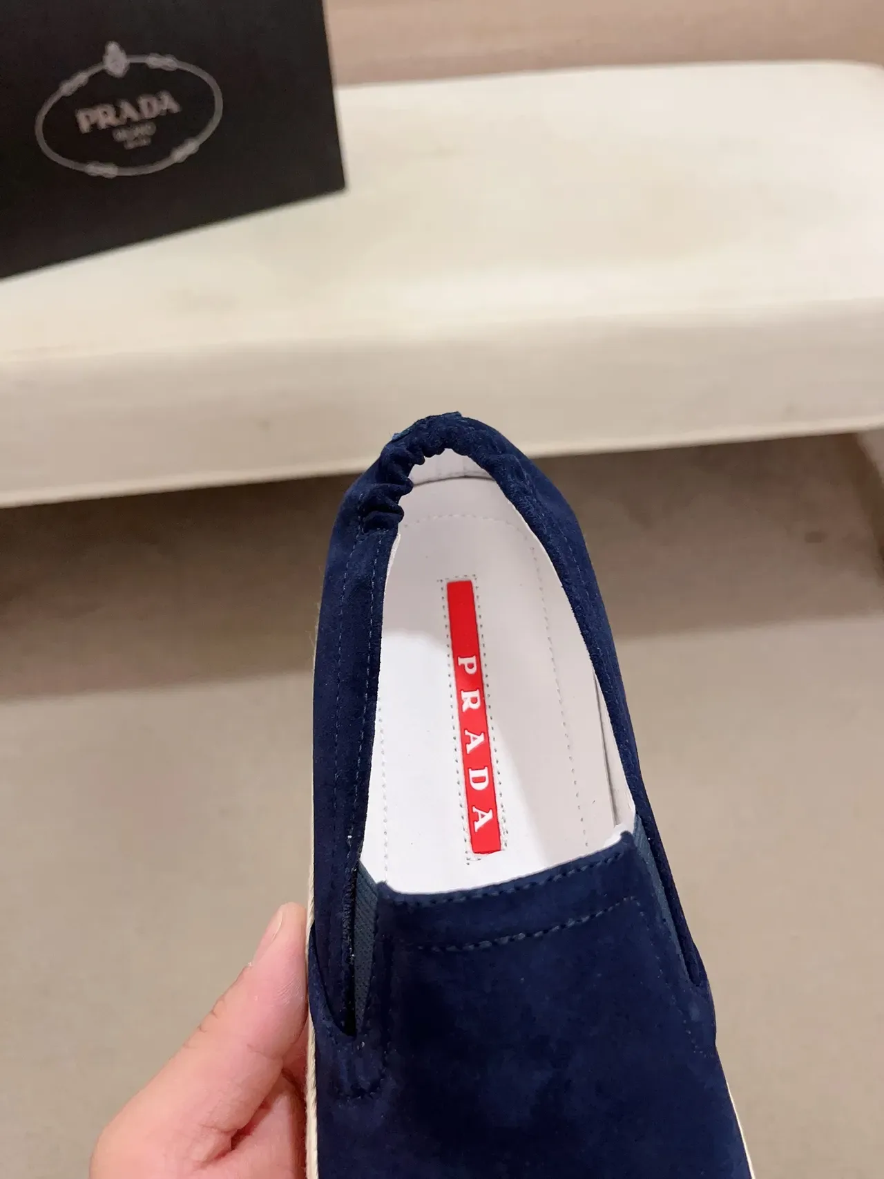 Navy Suede Slip-On Espadrille Boat Shoe 4
