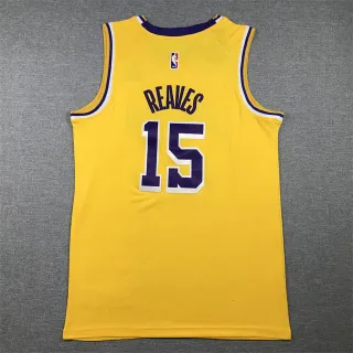 NBA Los Angeles Lakers Reeves #15 रेट्रो पीली जर्सी