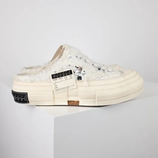 Off-White Fuzzy Sequin Platform Mule Casual Shoes 3
