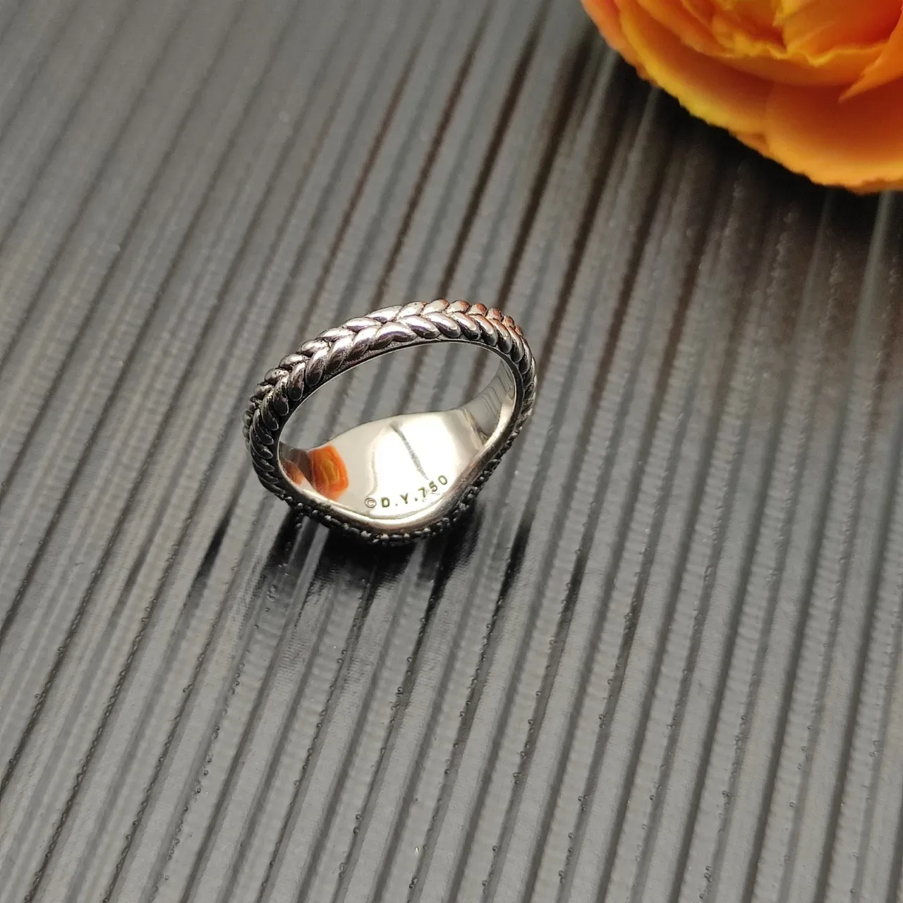 Pavé Black Stone Asymmetrical Teardrop Ring 3