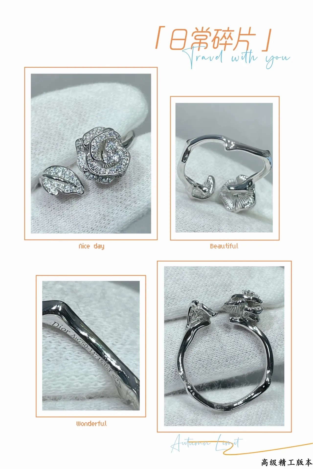Pavé Rose Motif Open-Back Huggie Hoop Earrings 2