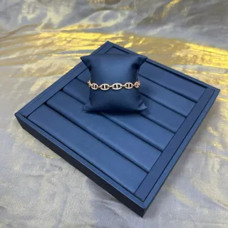 Pavé-Set Oval Link Rose Gold Tone Bracelet