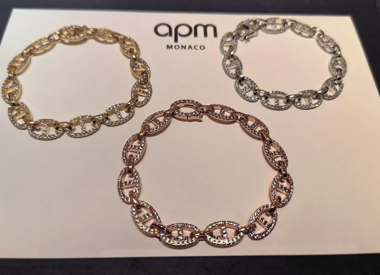 Pavé-Set Oval Link Rose Gold Tone Bracelet 5