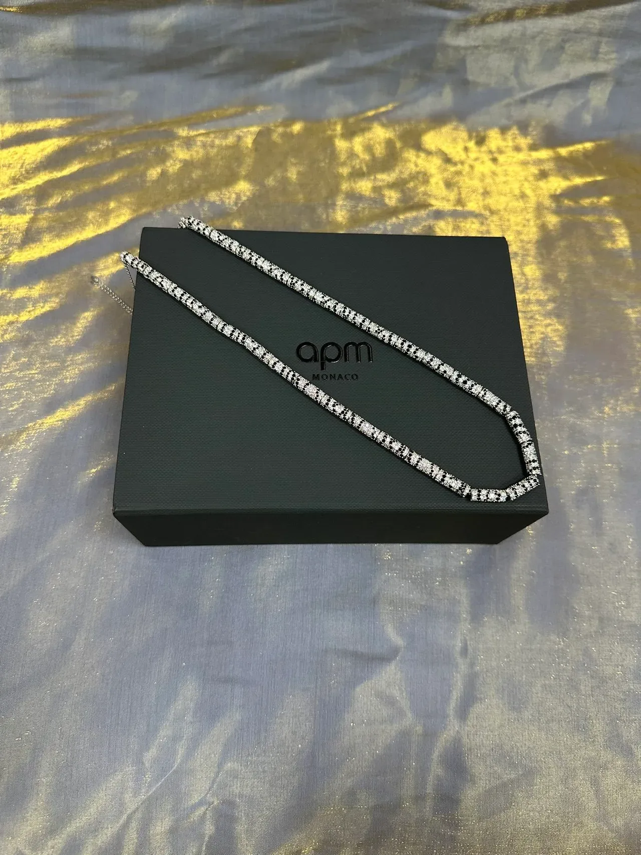 Pavé-Set Two-Tone Chunky Chain Necklace 7