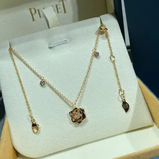 Piaget Rose Diamond-Set Enamel Pendant Necklace