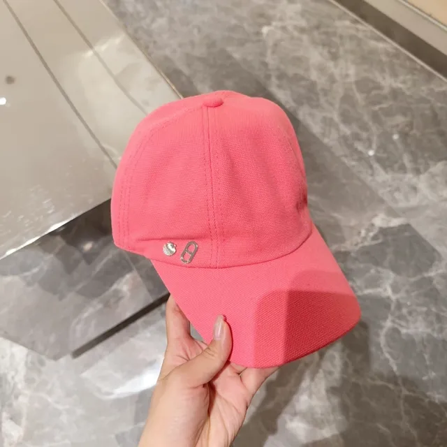 Pink Solid Cotton Twill Snapback Baseball Cap 4