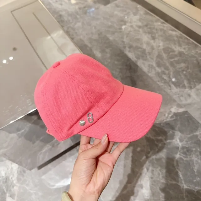 Pink Solid Cotton Twill Snapback Baseball Cap 7
