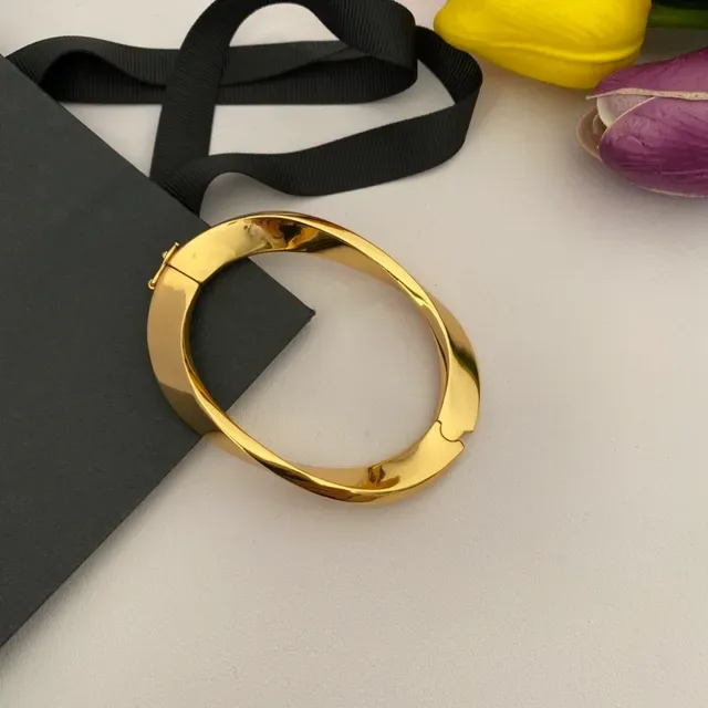 Polished Gold-Tone Hinged Bangle Bracelet 6