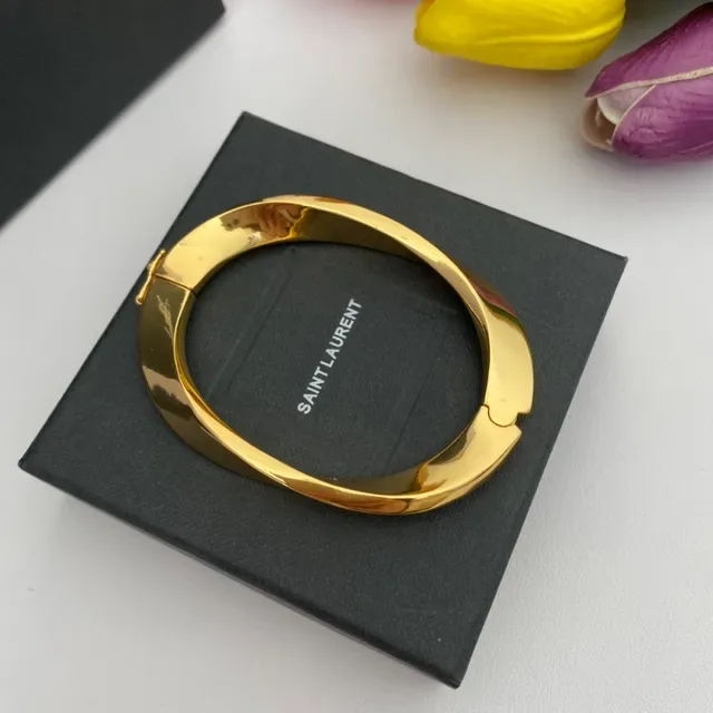 Polished Gold-Tone Hinged Bangle Bracelet 7
