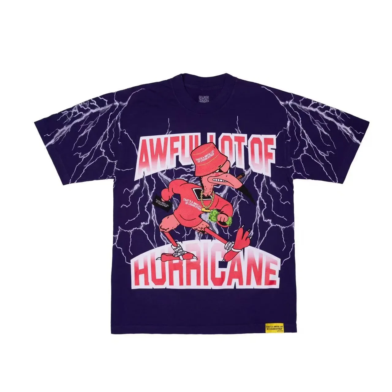 Camiseta com estampa gráfica de raio roxo 2