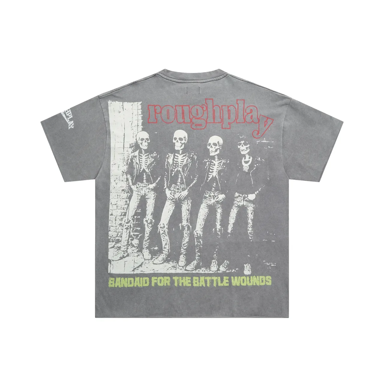ROUGH Graphic Print Distressed Hem Oversized T-Shirt 4