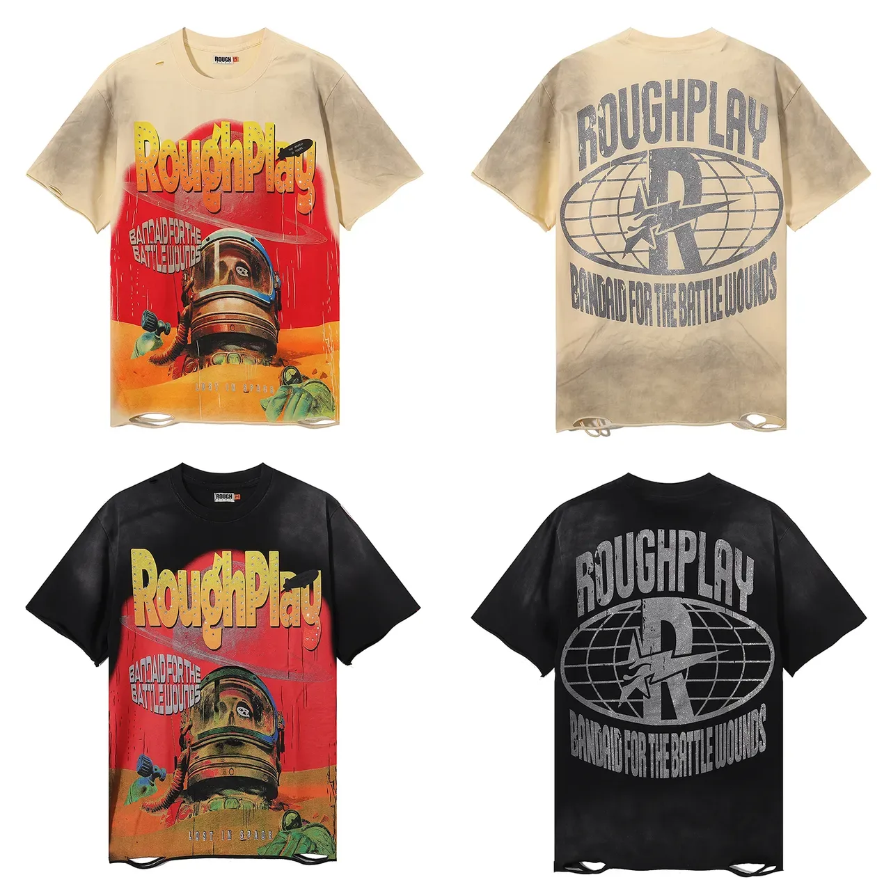 Camiseta oversized Rough Play estampa gráfica desgastada 2