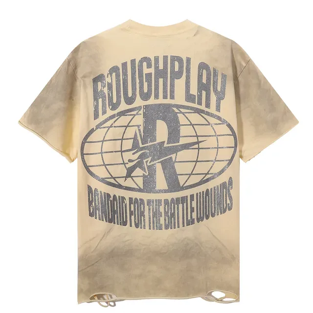 Camiseta oversized Rough Play estampa gráfica desgastada 5