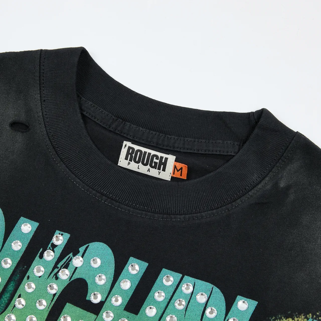 ROUGH PLAY Graphic-Print Distressed Hem T-Shirt 14