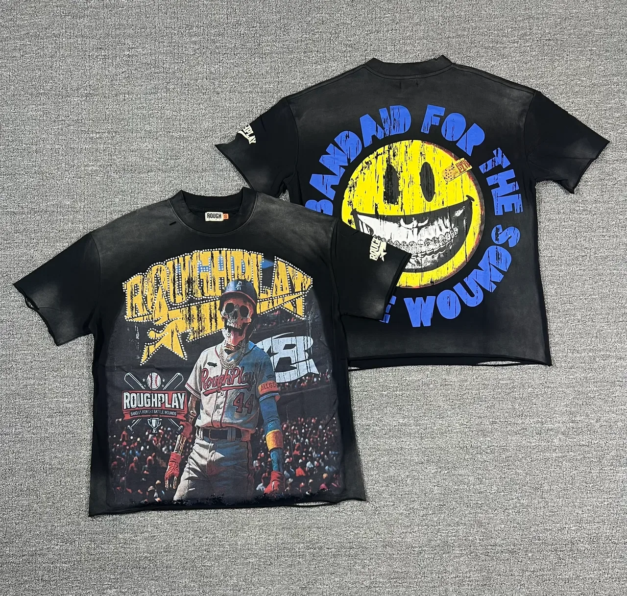Rough Play Skull Baseball Graphic T-Shirt 9