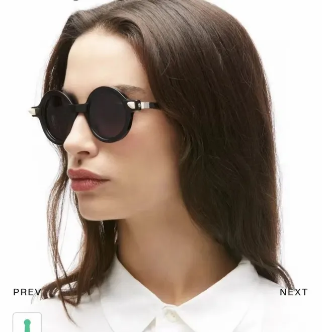 Gafas de sol marco negro redondo lentes gradient 9
