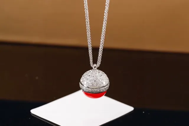 Round Red Cabochon Bezel Pendant Necklace 6