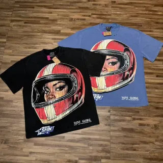 T-shirt SAINT GLOBAL imprimé graphique casque