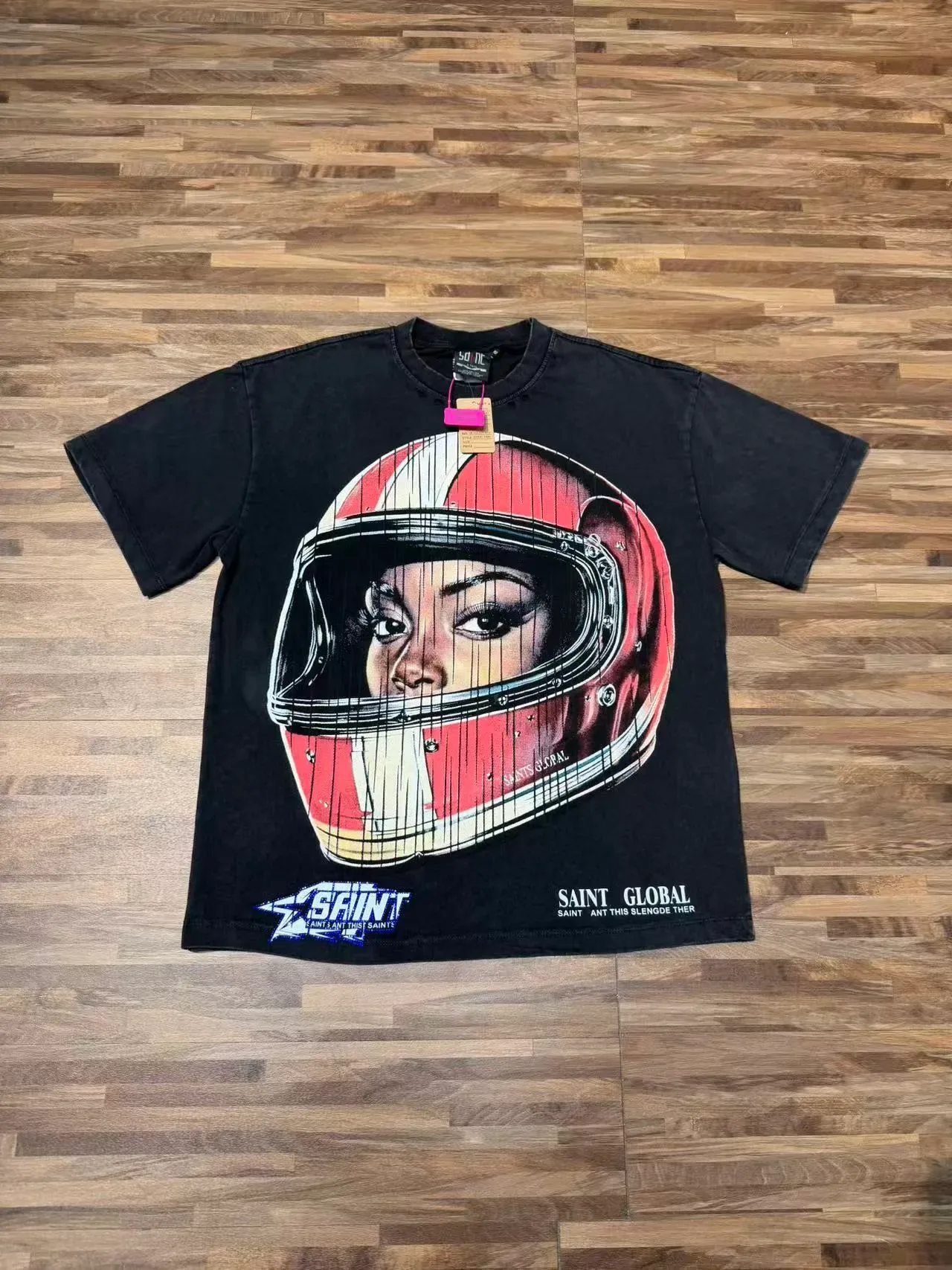 SAINT GLOBAL Helmet Graphic Print T-Shirt 12
