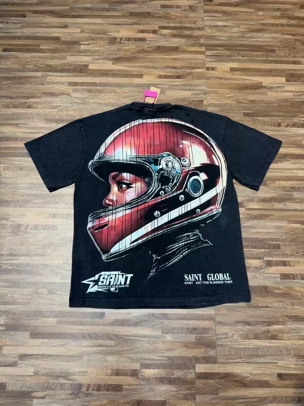 SAINT GLOBAL Helmet Graphic Print T-Shirt 13
