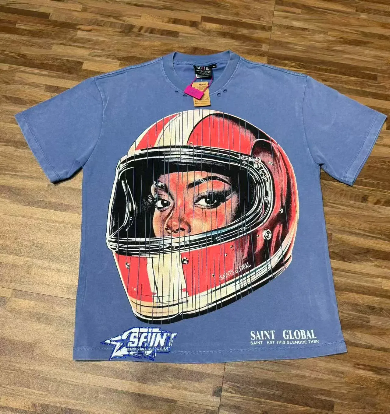 SAINT GLOBAL Helmet Graphic Print T-Shirt 15