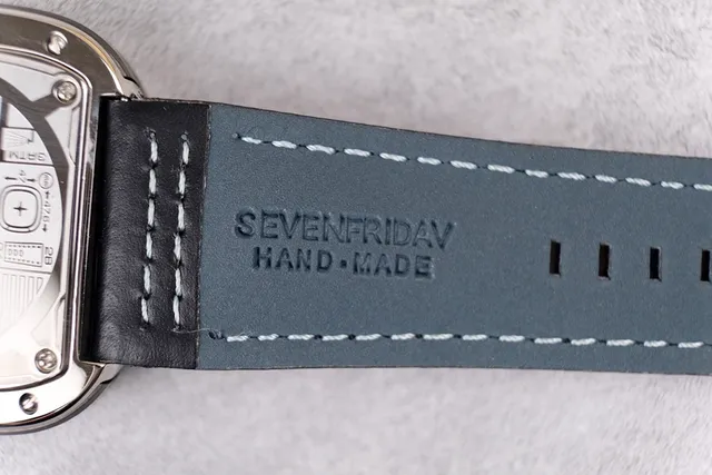 SevenFriday P-Series Silver Black Square Cushion Case Multi-Tiered Rotating Disc Dial Mechanical Watch 4