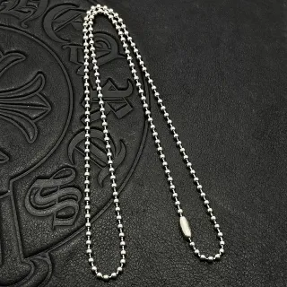 Collier Chaîne de Boules Métallique Argent et Noir