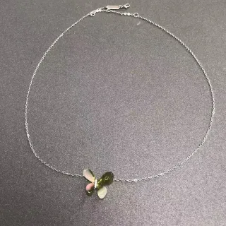Collier avec chaîne argentée et pendentif papillon