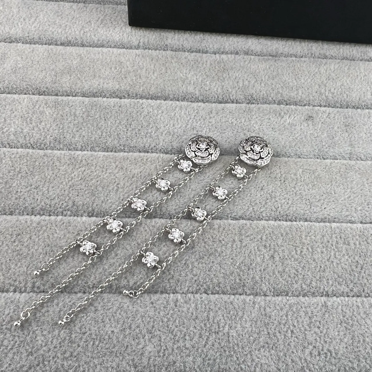 Bracelet argent et or motif floral Pavé-Set de pierres 6