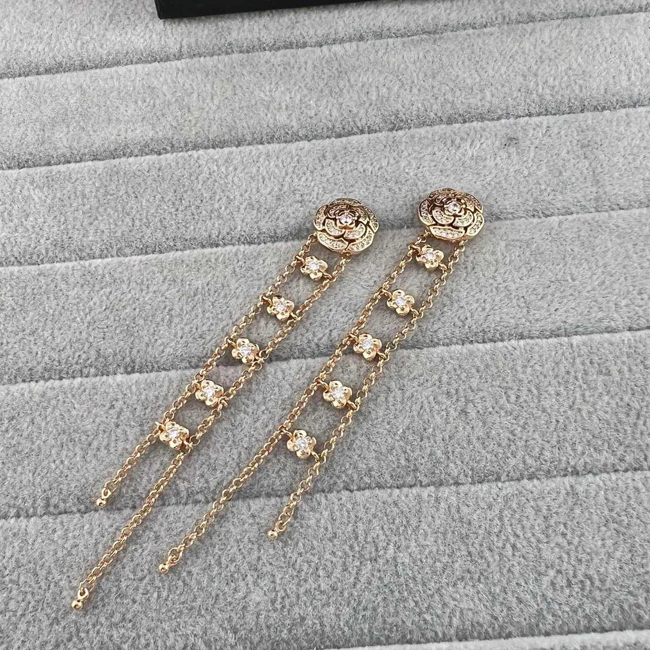 Bracelet argent et or motif floral Pavé-Set de pierres 7