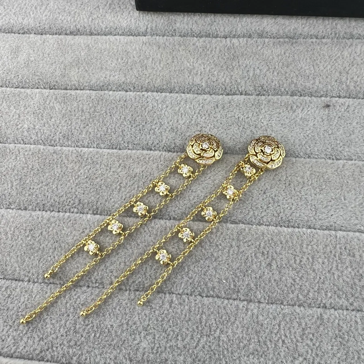 Bracelet argent et or motif floral Pavé-Set de pierres 8