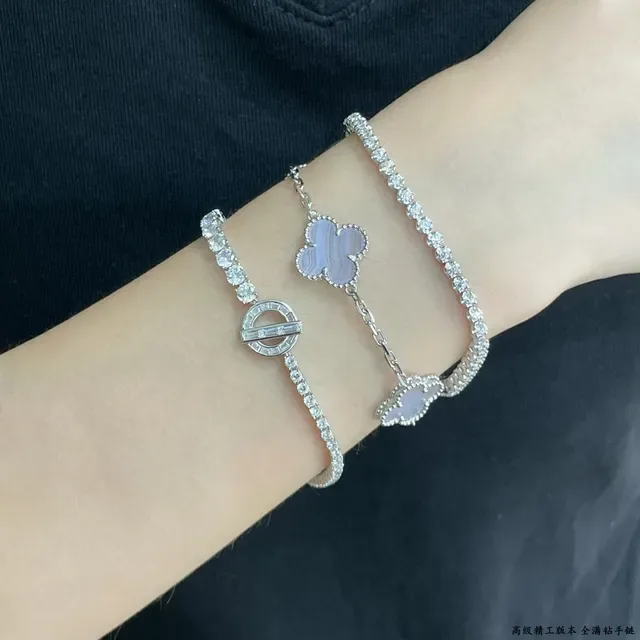 Silver-Tone Full-Pavé Linear Bracelets 8
