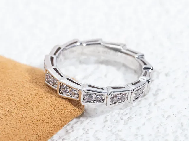 Silver-Tone Geometric Channel-Set Pavé Ring 2