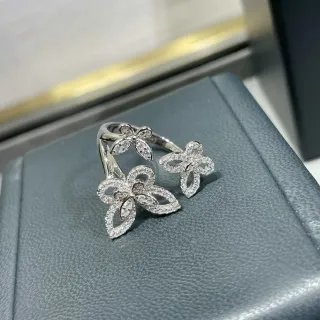 Silver-Tone Pavé Butterfly Motif Ring