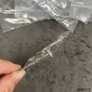 Silver-Tone Rhinestone-Embellished Slim Pin Jewelry